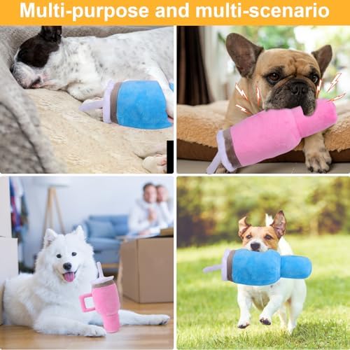Mity rain 2PCS Funny Tumbler with Handle Cup Dog Toy