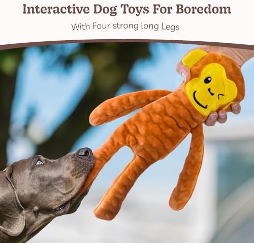 SHARLOVY No Stuffing Dog Toys 5 Pack, Crinkle Interactive Dogs Toy for Boredom, Puppy Toys for Teething to Keep Them Busy, Cute Squeaky Dogs Toy for Small, Medium, and Large Breed