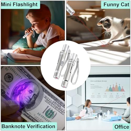TBTeek Cat Toy 7 Light Modes & Adjustable Patterns Cat Mouse Toy (2 Pack) | USB Rechargeable Interactive Toys for Cats Fun Chase Play Exercise Portable Pet Kitten Toy