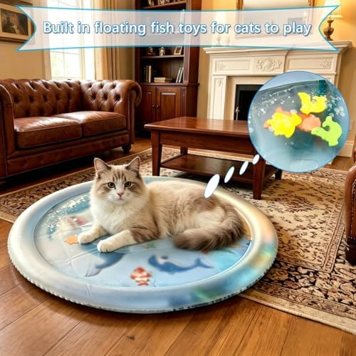 2Pcs Extra Thick Pet Sensory Play Mat and Air Pump, Interactive Cats Toy,S