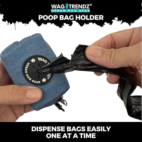 WAG TRENDZ Poop Bag Holders For Leashes | Dog Bag Holder | Downtown Denim