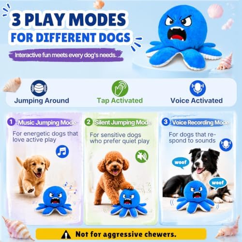 Interactive Octopus Dog Toys to Keep Dogs Entertained(Blue)