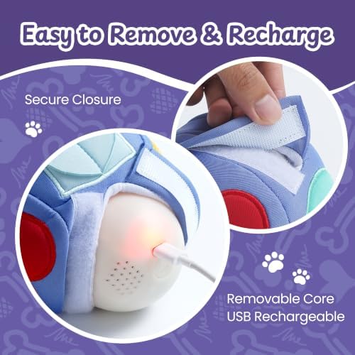 Interactive Dog Toy, Treat-Hiding Geo Bouncing Ball with Shape Pockets