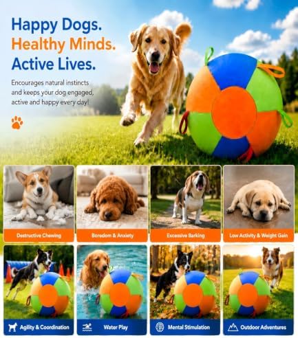 22" Herding Ball for Dogs, Large Dog Training Toy for Outdoor Play