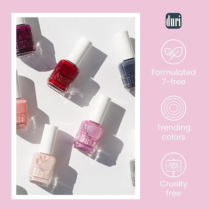 duri Nail Polish, 340 Forever Beautiful, Pale Pink Color, Soft Pastel, Neutral Shade with Sheer Finish for French Manicure, Wedding, Everyday Wear, 0.45 Fl Oz