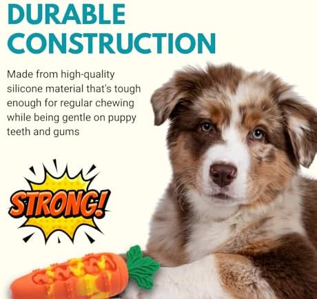 Consumable Corner - Carrot Dog Toy - Silicone Squeaky Chew Toy