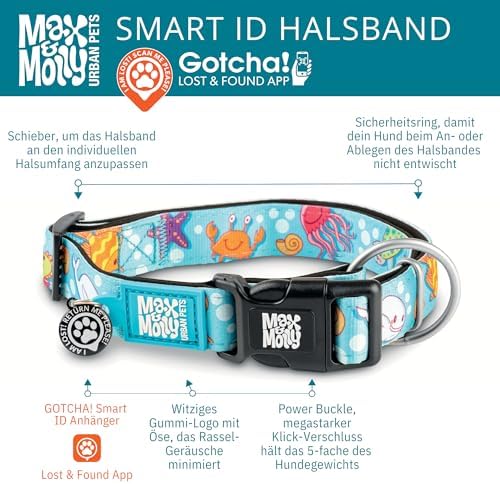 Max & Molly Gotcha! Smart ID Dog Collar - Coffee Break, L