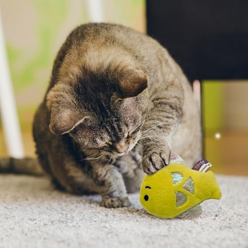 Catnip & Silvervine Plush Cat Toy for Kittens - Fish