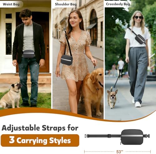 Dog Treat Pouch with Poop Dispenser and Reflective Strip for Training Walks