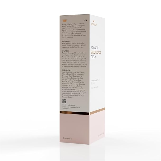 REVITALE Advanced Salicylic Acid Cream for Face & Body 80g – Helps Smooth & Soften Skin Texture. For Rough, Bumpy & Blemish-Prone Skin