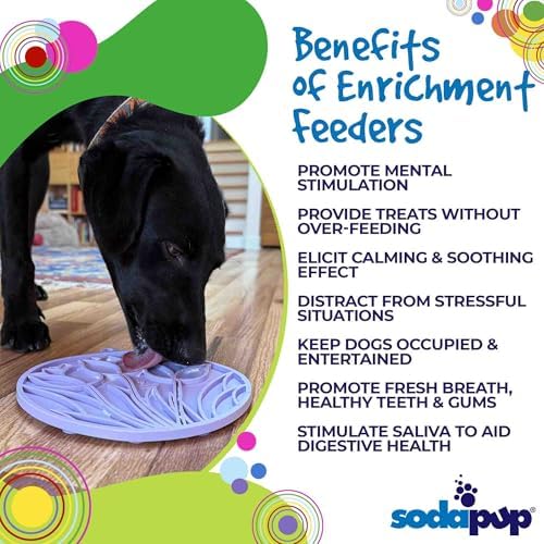 SodaPup Tulip eMat – Durable Enrichment Feeder Made in USA from Non-Toxic, Pet-Safe, Food Safe Rubber for Mental Stimulation, Avoiding Overfeeding, Fresh Breath, Digestive Health, Calming, & More