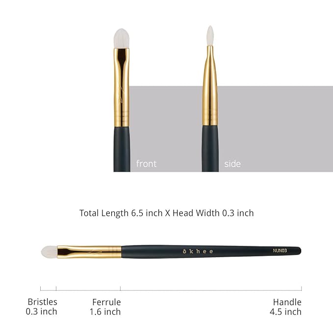 SOO ADOR okhee Glitter Brush NUN03 – Professional Korean Eye Makeup Brush for Glitter & Shimmer Eyeshadow, Flat Precision Brush, Minimal Fallout, Idol Makeup Finish