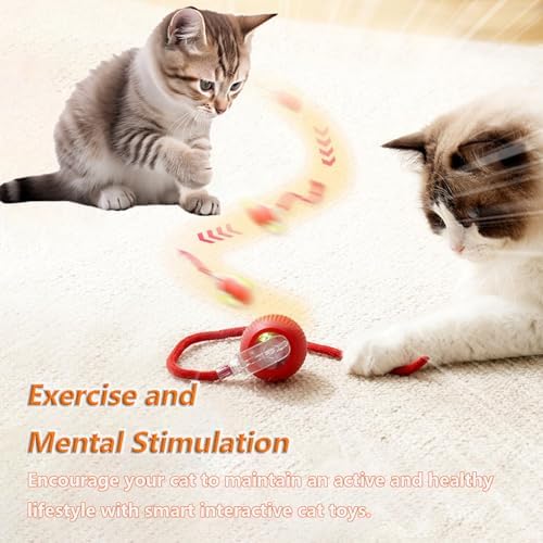 Interactive Rotating Cat Ball Toy, 360 Smart Rolling Ball Electric, Automatic Moving for Cats & Kittens (Green)