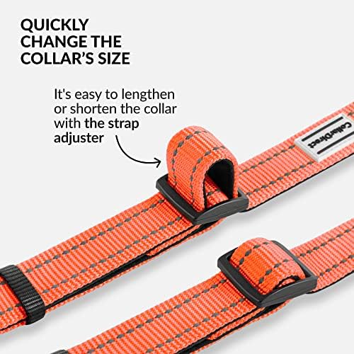 Reflective Dog Collar, Quick-Release Buckle (Coral, 18-26 Inch)