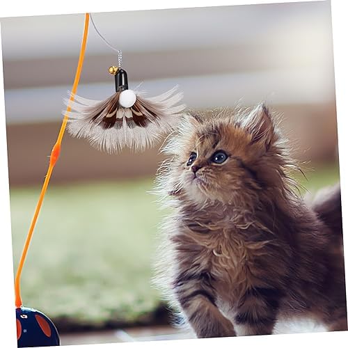 FRCOLOR 6pcs Interactive Cat Teaser Replacement Toys Bell Realistic for Indoor Play Easy to Switch Between Cat Wands Variety for Pet Entertainment