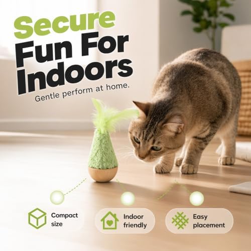 Self-Righting Cat Toy – 2Pcs Interactive Pet Toys with Feather，Mix