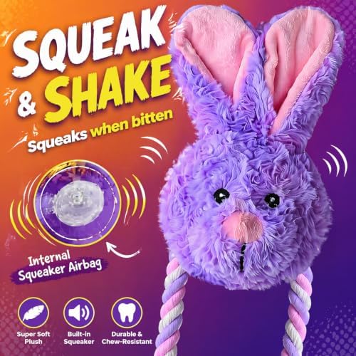 Plush Long Legged Rabbit Dog Toy