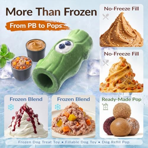 KADTC 2 Pack XXL 3-in-1 Dog Frozen Treat & Lick & Chew Toy for Large Dogs