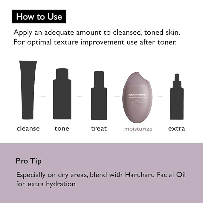 HARUHARU wonder Black Rice 10 Hyaluronic Cream, 1.6 fl oz, Face Moisturizer, Vegan, Cruelty Free, Daily skincare, Korean Skincare