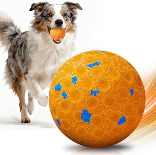 Interactive Dog Toys, Chew-Proof Dog Ball for Aggressive Chewers