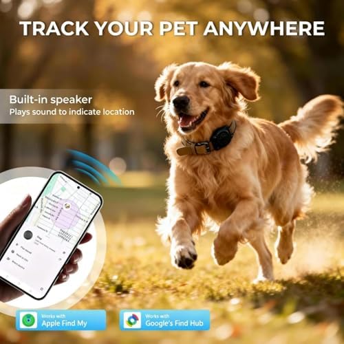 GPS Dog Tracker Collar (iOS & Android), No Monthly Fee Pet Activity Tracker