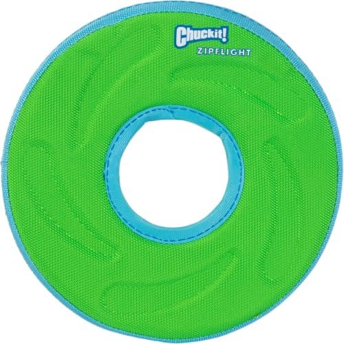 Chuckit! Amphibious ZipFlight Floating and Flying Disc Dog Toy, Medium (8.5"), Assorted Colors (Orange and Blue/Green-and Blue), (Pack of 12)