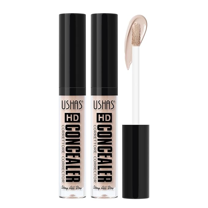 USHAS 2PCS Concealer Makeup, Lightweight, Full Coverage, Long Lasting, Conceals, Matte Liquid Foundation for Face, Eye, and Acne Scar Cover (S11, 2PCS)