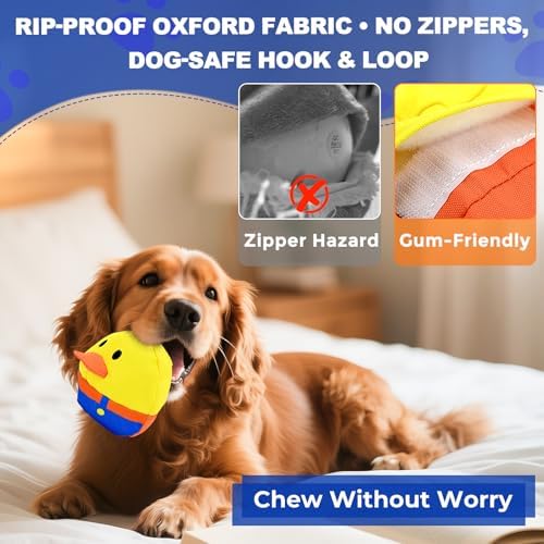 ZanLLW Interactive Dog Toys, Responds to Barks, Nudges & Paws, Keep Them Busy for Hours! Rechargeable Hard-Wearing Oxford Fabric Self-Play Puppy Toy with Motion/Sound Feedback, Dog Indoor-Play Toy