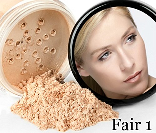 STARTER SET w/SETTING SPRAY MIST (FAIR 1) Mineral Makeup Kit Bare Face Matte Sheer Foundation Cover
