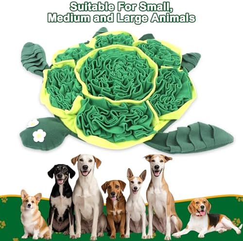 Snuffle Mat for Dogs - Interactive Puzzle Feeding Game for Stress Relief & Foraging Skills | Dog Toys to Keep Them Busy | Small/Medium/Large Dogs Turtle Design