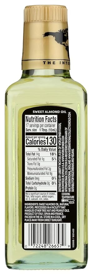 International Collection Sweet Almond Oil, 8.45 fl oz (Pack of 1) | Expertly Sourced, Quality Oils | NonGMO Project Certified, Gluten Free, Halal Approved