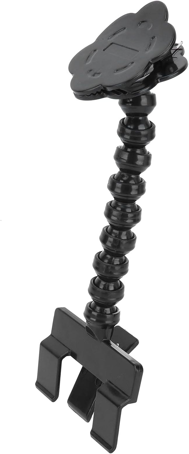 Dog Treat Camera Dispenser with Flower Clip for Phones Tablets Pet Selfie Device PVC Flexible Treat Feeder for Dogs Cats (Black)