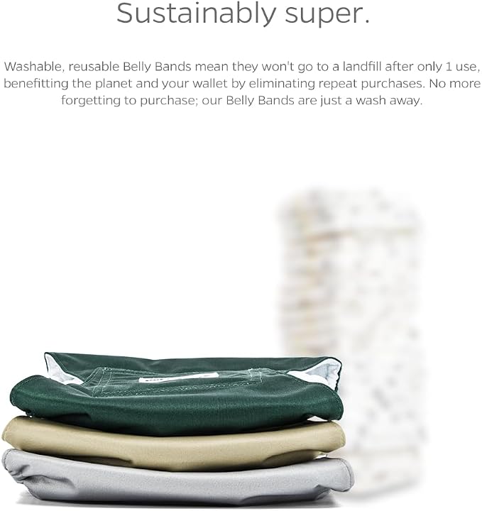 Pet Parents® Washable Belly Bands for Male Dogs (3pack) + Extendrs® of Durable Dog Diapers Male, Premium Male Dog Diapers & Dog Wraps (Medium, Spruce)