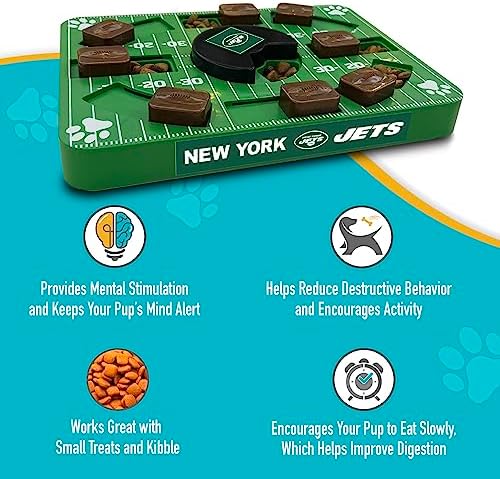 Pets First NFL NEW YORK Jets Puzzle Toy, Puzzle Treat Dog Toy, Interactive Dog Treat Toy, Dog Puzzle