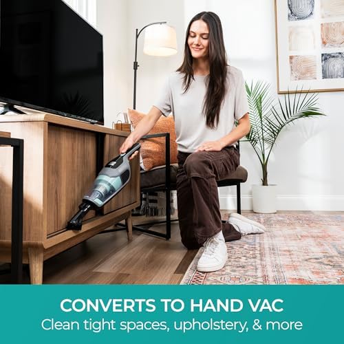 Kenmore 200 Series Cordless Stick Vacuum Lightweight Cleaner | 2-Speed Power Suction LED Headlight 2-in-1 Handheld for Hardwood Floor, Carpet & Pet Hair - DS2010