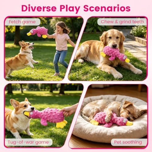 Indestructible Dog Toy for Aggressive Chewers, Teething Toys, Yellow＆Green