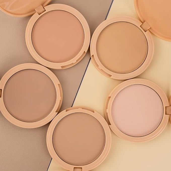 Pressed Matte Face Powder Makeup & Setting Powder for Poreless Wrinkle Blurring Contour Concealer Finishing,Lightweight,High Coverage,Shine Control, Cool Gray-Matte