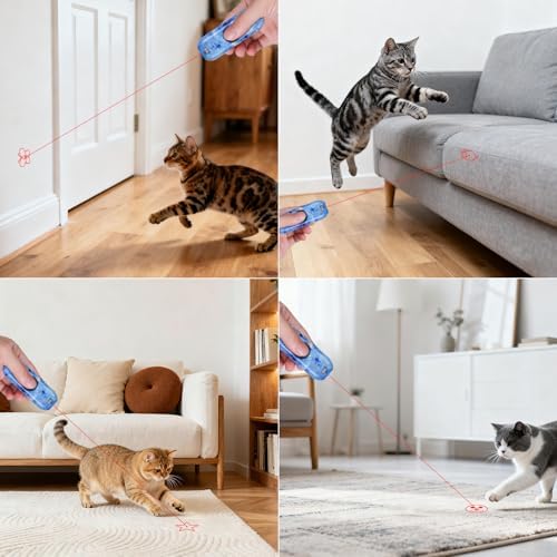 TBTeek Cat Toy, Finger Rotatable, 3 Modes, 5 Fun Patterns | Rechargeable, Portable Dog Cat Toy for Indoor Cats Chasing Exercise