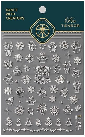 Christmas Nail Stickers for Nail Art, 5D Self-Adhesive Snowflake Pearl Nail Decals, Nail Supplies Nail Art Design Accessories for Women and Girls Manicure DIY Decoration
