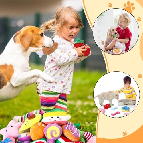 Hungdao 80 Pcs Puppy Toys Bulk, Squeaky Plush Chew Teething Small Dogs
