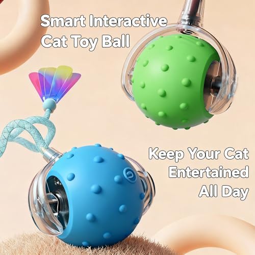 Interactive Cat Toys for Indoor Cats,3-Tails,Automatic Moving Kitten Toys