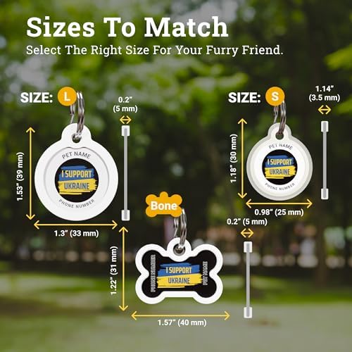 QR Code Dog Tag Personalized Pet Id Silent Cat Tags Engraved Name Plate with Online Profile («Stand with Ukraine»)