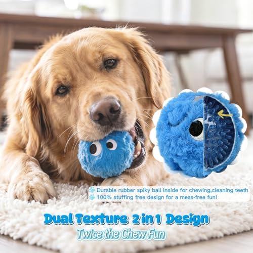 Squeaky Plush Ball Dog Toys for Small Medium Dogs, 3'' Soft Fuzz Ball