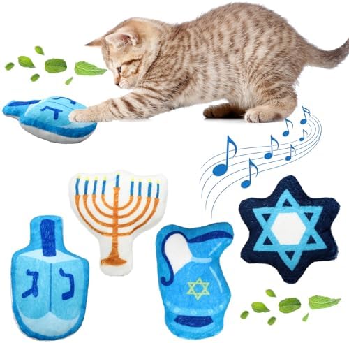 Soulchen Hanukkah Style 4 Pcs Catnip Silvervine Cat Toys Chew