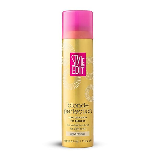 Style Edit LIGHT BLONDE Root Concealer Touch Up Spray (Multiple Colors Available) Instantly Covers Greys And Dark Roots - Professional Salon Quality Blonde Perfection Grays Cover Up Hair Products for Women 4 Ounce
