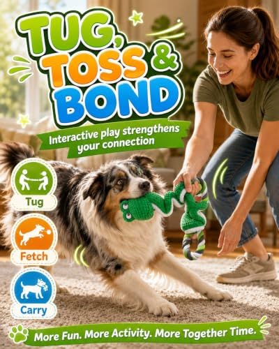 Dog Toys for Aggressive Chewers Squeaky Toys with Pull Rope Plush Tug (A)