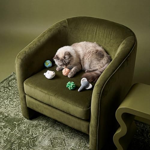 Premium Plush Cat Toy - Earth Animals 5-Pack Cat Toy, Eco Friendly