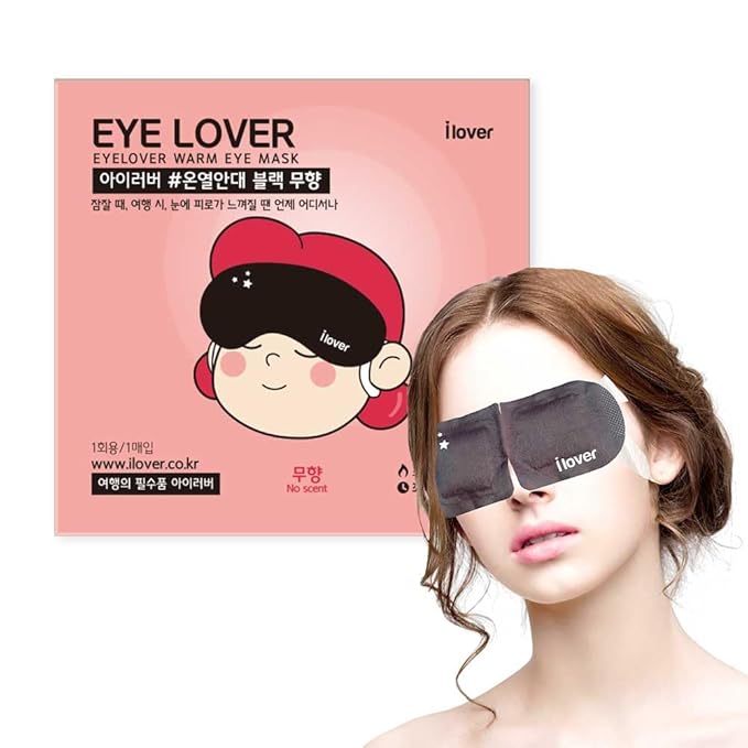 I LOVER Eye Mask for Sleeping (No Scent) Warm Steam 10(EA), Traveling, Relaxing and Tiredness Instantly Warm Helps Eye injuries, relieves dry eyes.