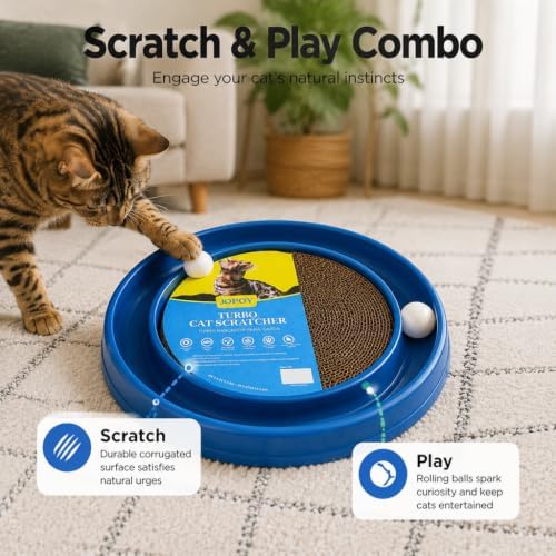 Cat Scratcher Toy Ball Track (Blue)