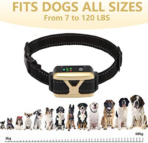 Bark Collar for Small Medium Large Dogs 8-120 Lbs, Rechargeable Shock Anti Bark Collar with Beep Vibration, Smart Triggering Technology, Multiple Sensitivity Levels and Training Modes